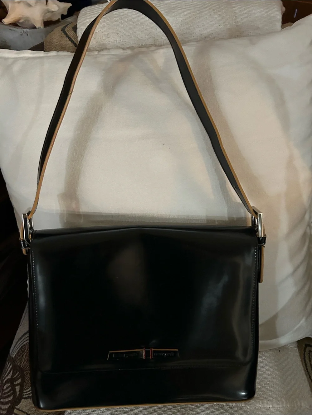 kate spade Black Shoulder Bag with Tan Strap